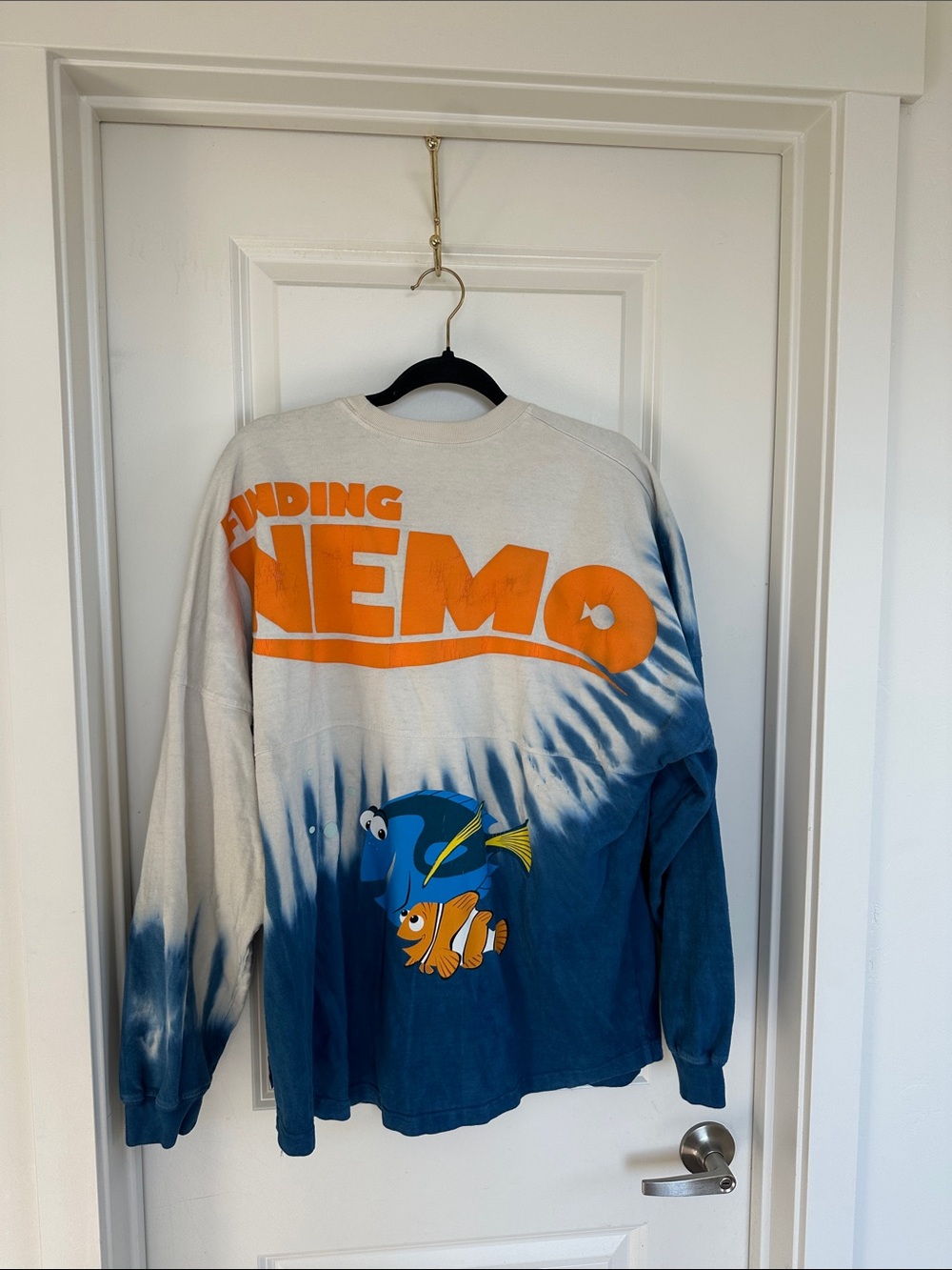 Disney Finding Nemo Spirit Jersey Large Blue Dip Dye Dory Nemo Y2K